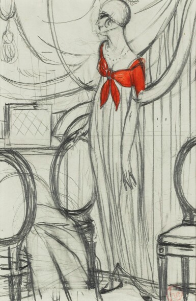 View full screen - View 1 of Lot 1076. Femme devant sa coiffeuse.