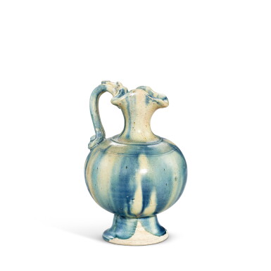 View full screen - View 1 of Lot 3457. A blue-splashed ewer, Tang dynasty | 唐 灑藍彩執壺.