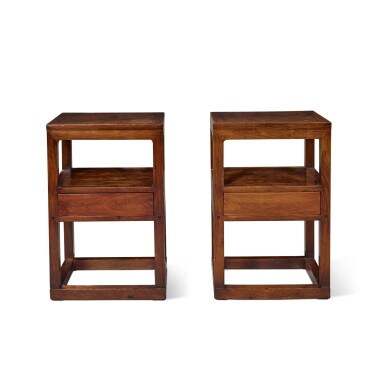 View full screen - View 1 of Lot 543. A pair of 'huanghuali' stands (Xiangji), 17th century | 十七世紀 黃花梨長方香几一對.