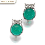 VERDURA | PAIR OF EMERALD AND DIAMOND EAR CLIPS