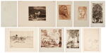 Untitled (Set of 1 Drawing and 8 Etchings)