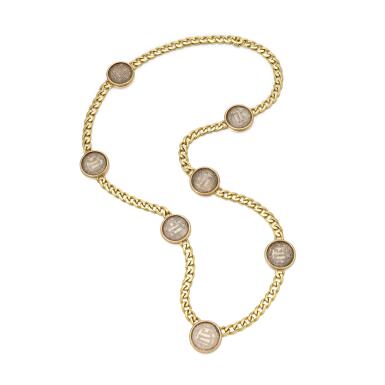 View full screen - View 1 of Lot 102. Bulgari, longchain with coins.