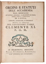 Accademia di San Luca, Ordini e statuti dell' Accademia, Rome, 1716, vellum gilt