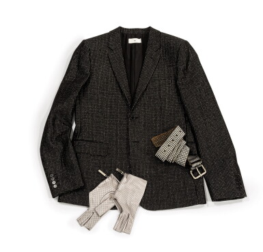 View full screen - View 1 of Lot 389. Wool Black and Silver Jacket, circa 2000 | Veste en laine et fil d'argent, à motifs à carreaux, circa 2000.