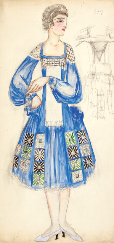 View full screen - View 1 of Lot 92. NATALIA SERGEEVNA GONCHAROVA | DESIGN FOR THE FASHION HOUSE MYRBOR.