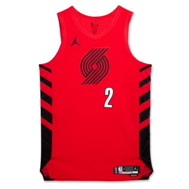 View full screen - View 1 of Lot 199. Deandre Ayton Portland Trail Blazers 2023-2024 Game Worn Statement Edition Jersey | Double-Double .