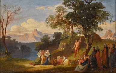 View full screen - View 1 of Lot 67. Christ preaching in the wilderness.