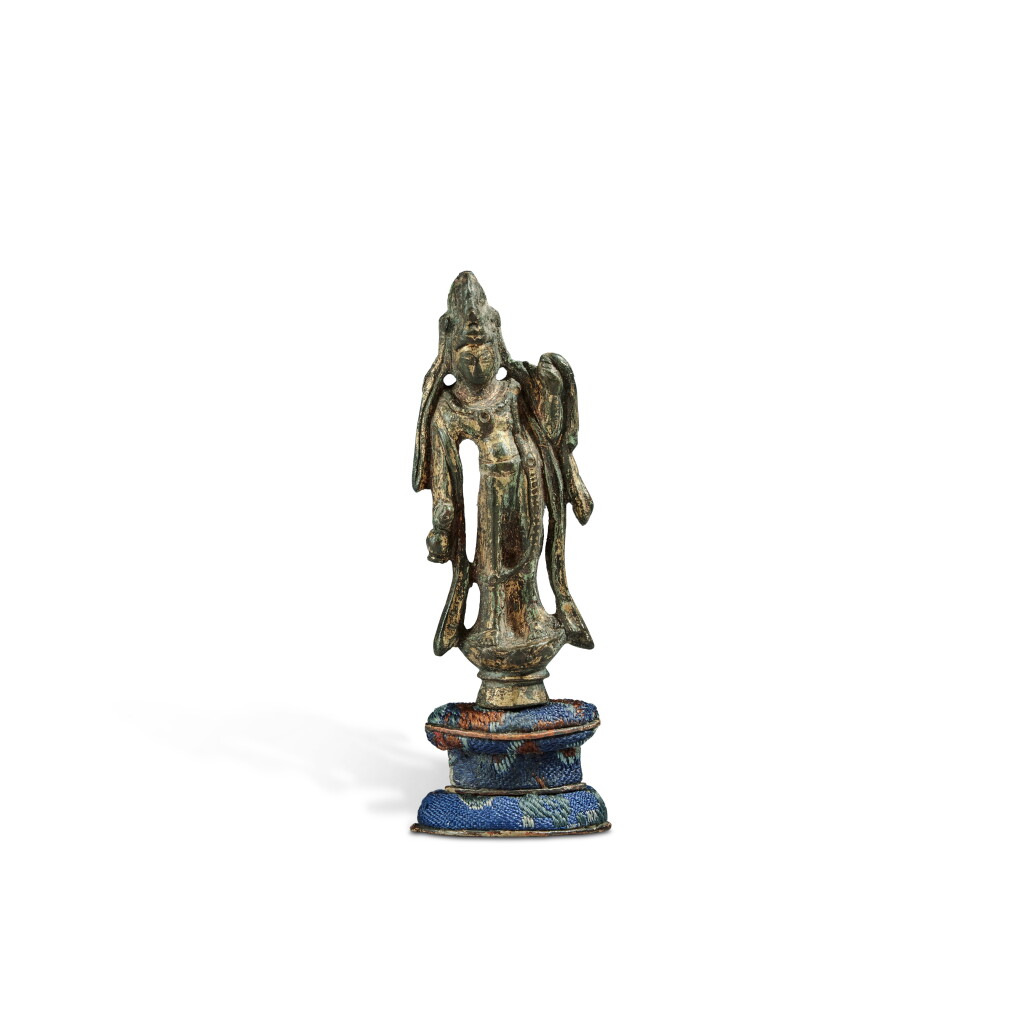 View full screen - View 1 of Lot 120. A gilt-bronze figure of Avalokiteshvara, Sui / Tang dynasty .