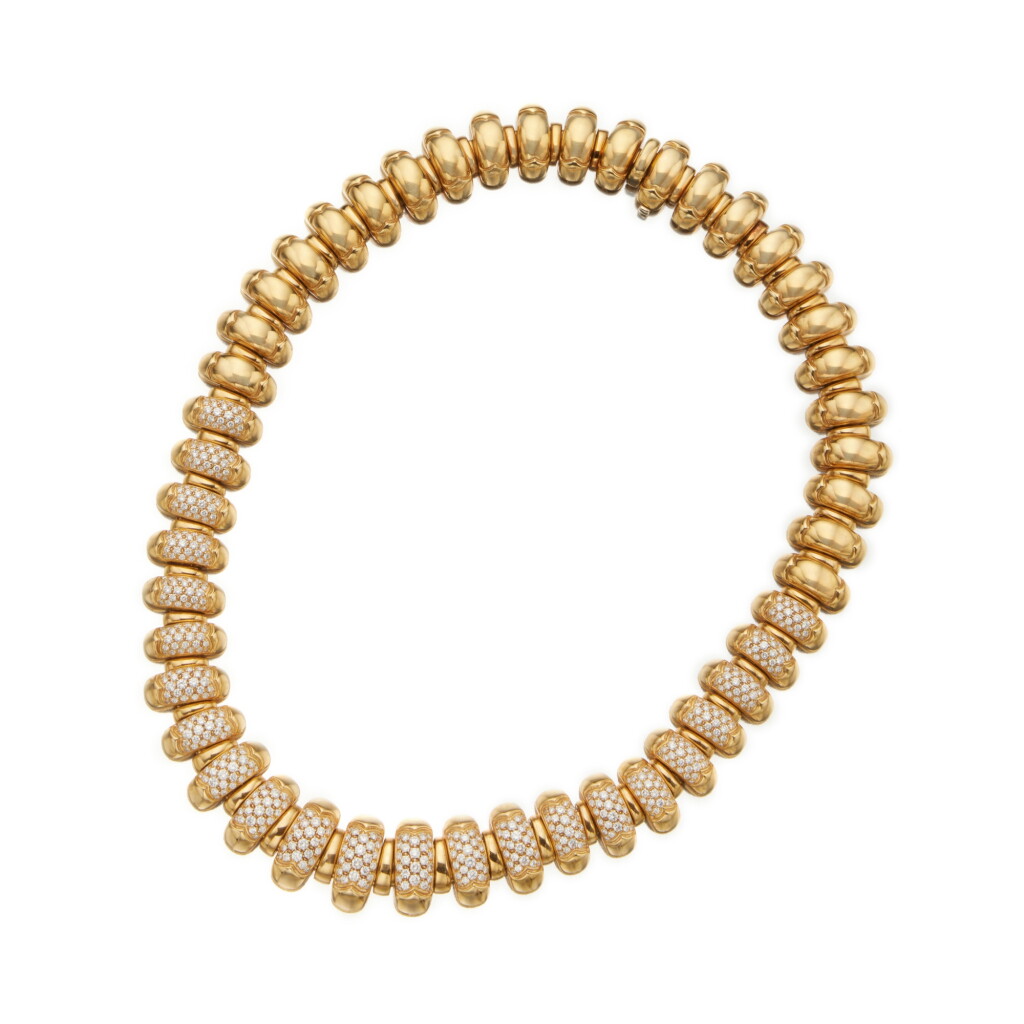 View full screen - View 1 of Lot 467. Gold and Diamond Necklace.