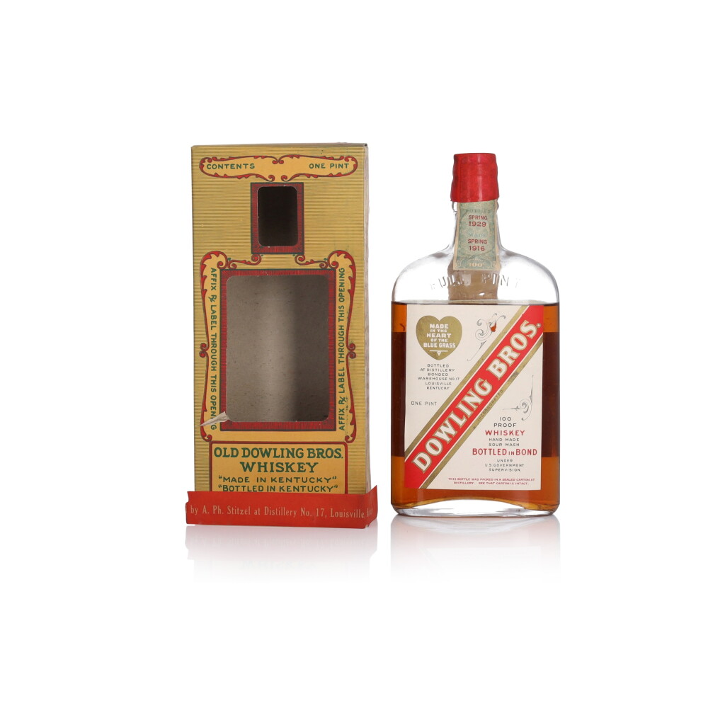 View full screen - View 1 of Lot 88. Dowling Bros 100 Proof 1916 (1 Pint).
