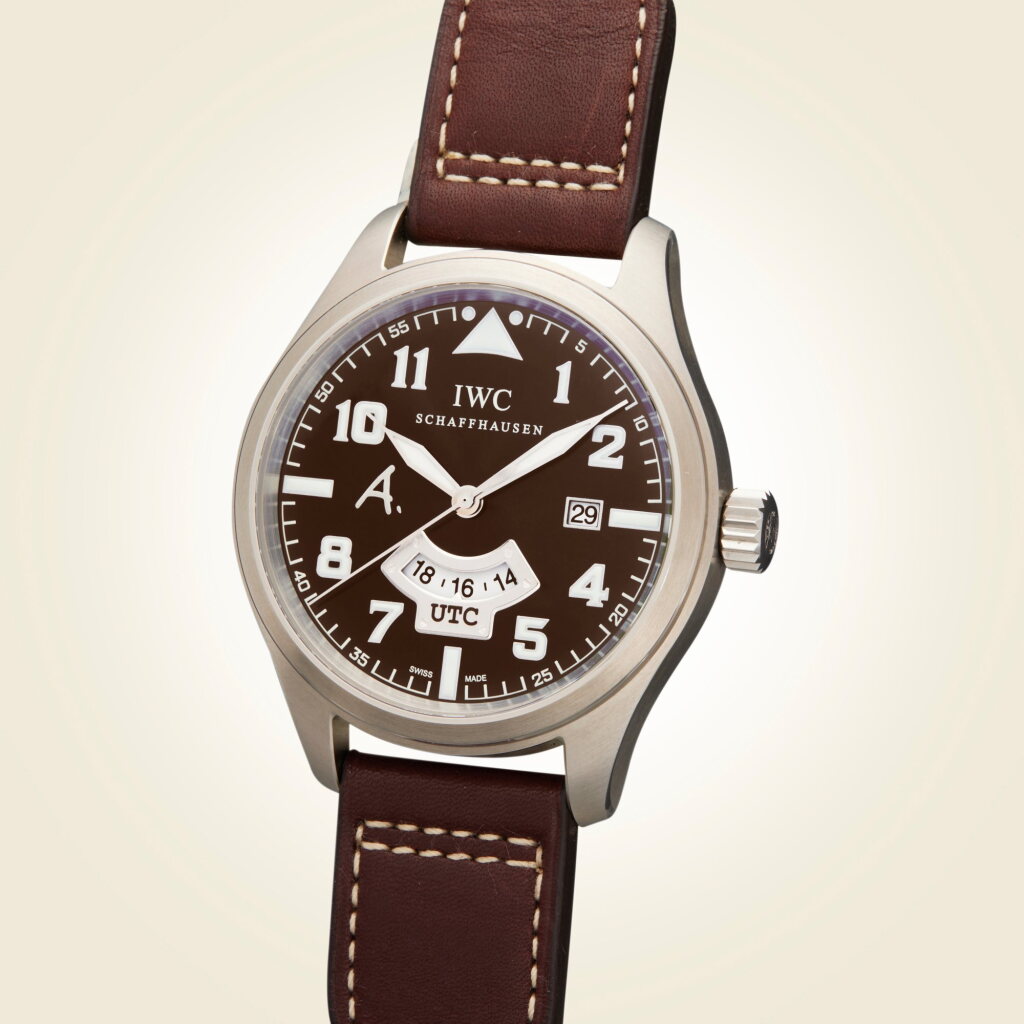 View full screen - View 1 of Lot 312. Reference IW3261-04 Pilot's Watch UTC Antoine De Saint Exupéry | A limited edition stainless steel automatic dual time wristwatch, Circa 2008.