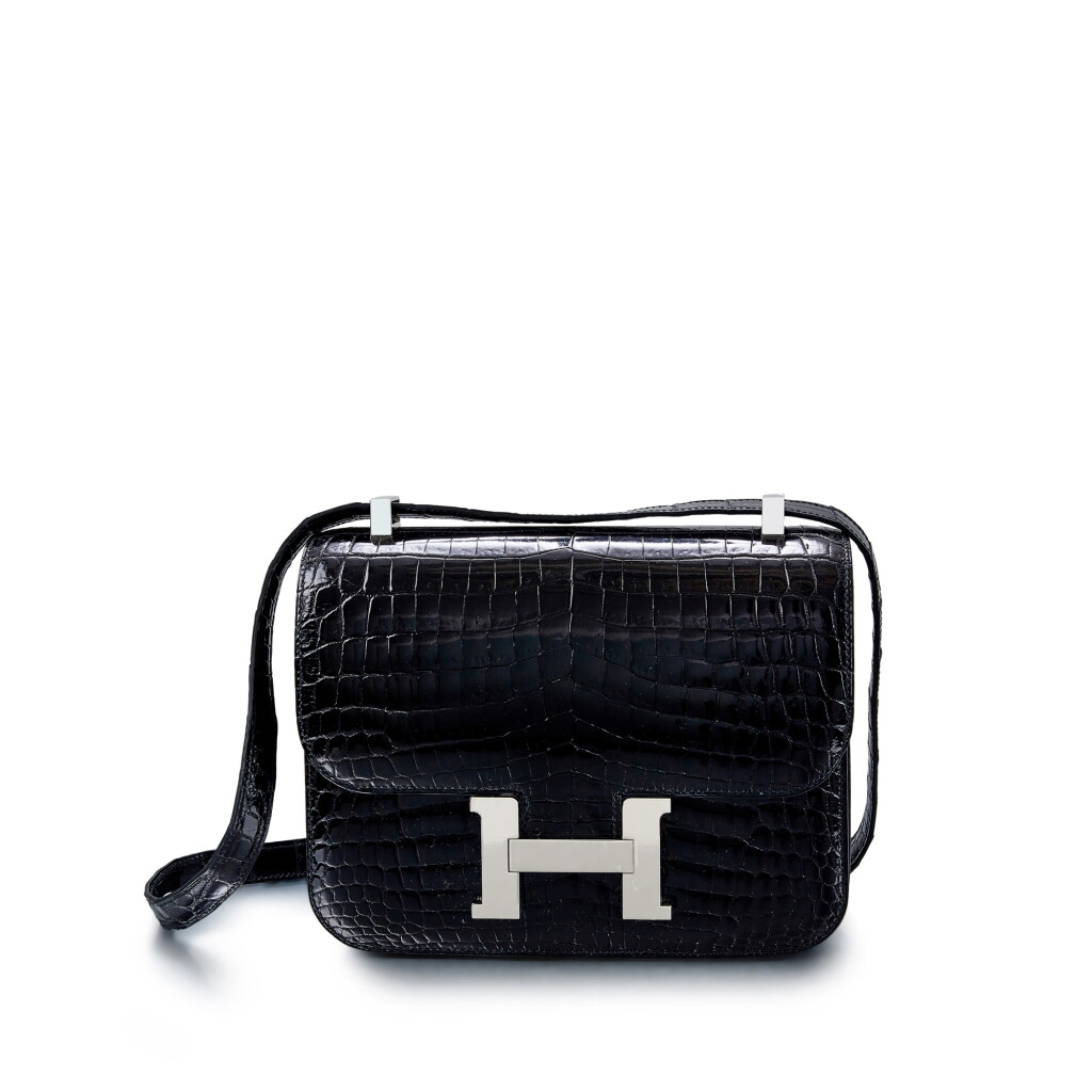 全萤幕检视 - 查看1046Noir Shiny Niloticus Crocodile Constance 24 Palladium Hardware, 2014 的1