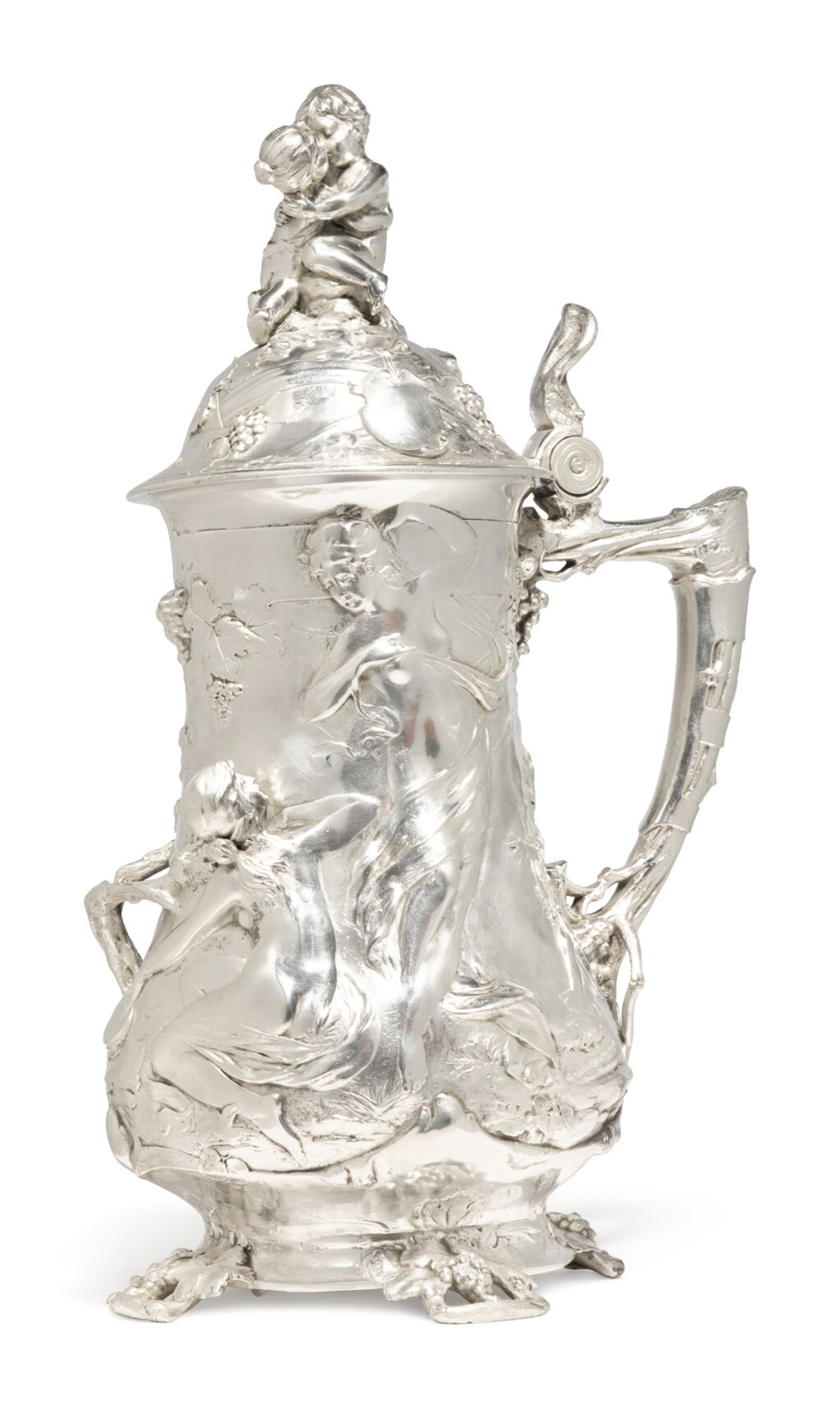 View full screen - View 1 of Lot 6. An Art Nouveau Silver-Plated Jug, Possibly Belgian, Circa 1900.