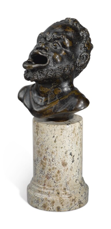 View full screen - View 1 of Lot 711. Oil Lamp in the Form of a Satyr's Head.