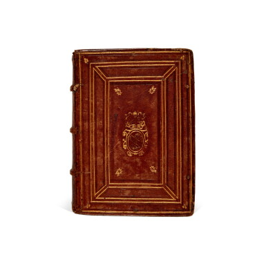 View full screen - View 1 of Lot 1156. Mandosio, In regulas Cancellariæ Apostolicae commentaria, Venice, 1554, Roman brown morocco armorial binding by Guillery.