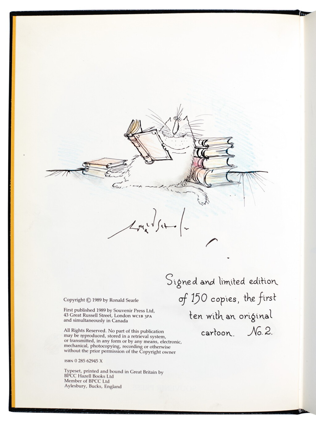 View full screen - View 1 of Lot 249. SEARLE | Slightly foxed - but still desirable, 1989, limited edition with an original drawing.
