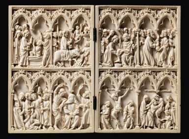 View full screen - View 1 of Lot 6. FRENCH, PARIS, CIRCA 1350-75 | AN IMPORTANT DIPTYCH WITH SCENES OF THE LIFE OF CHRIST.