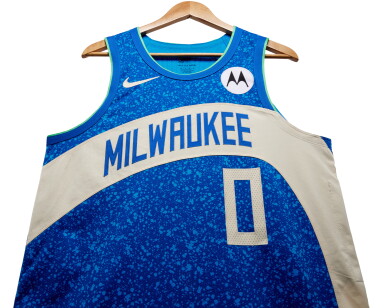 View full screen - View 1 of Lot 30. Damian Lillard Game Worn ‘3-Point Contest’ City Edition Complete Uniform | Winner.