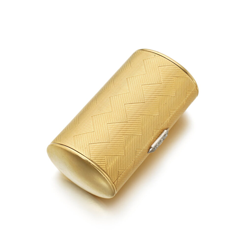View full screen - View 1 of Lot 795. Gold and diamond cigarette case, circa 1951.