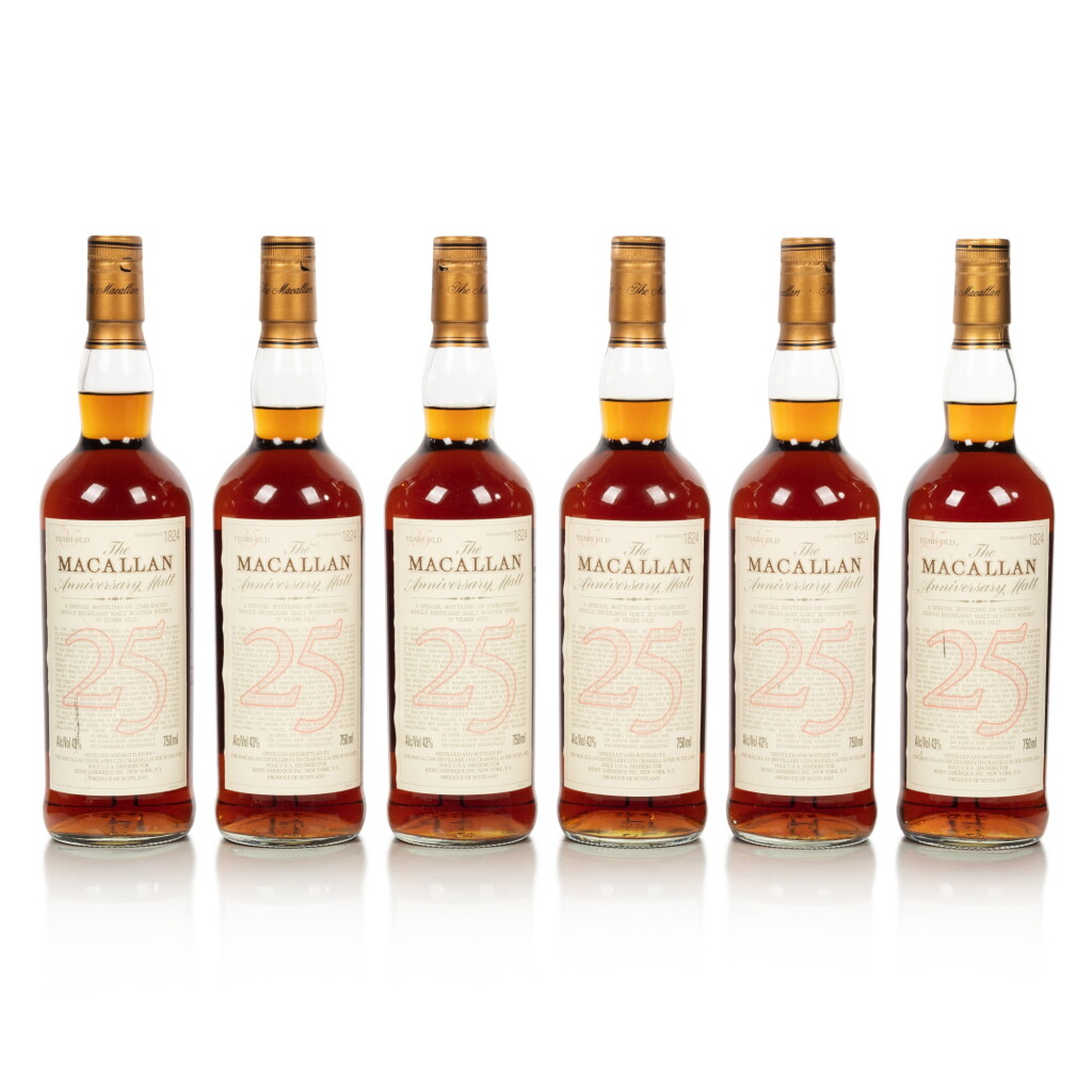 View full screen - View 1 of Lot 16. The Macallan 25 Year Old Anniversary Malt 43.0 abv NV (6 BT70) .