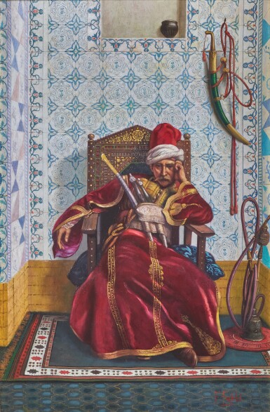 View full screen - View of Portrait of Markos Botsaris, after Jean-Léon Gérôme.