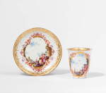 A Meissen Tall Beaker and Saucer, Circa 1724