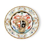 An Impressive Large Chinese Export Armorial 'Leake Okeover' Basin, Qing Dynasty, Qianlong Period, circa 1743