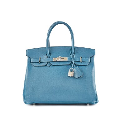 View full screen - View 1 of Lot 8393. Bleu Thalassa Epsom Birkin 30 Palladium Hardware, 2008 .
