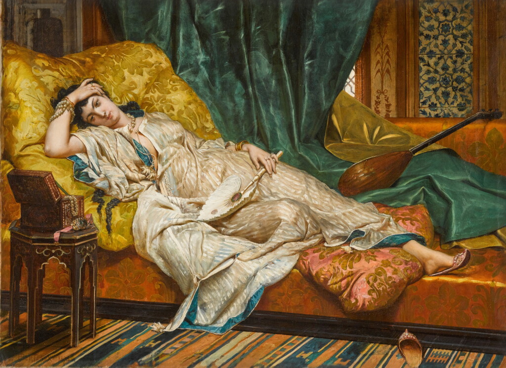 View full screen - View 1 of Lot 53. Odalisque with fan.