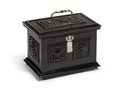 View full screen - View 1 of Lot 17. A Dutch ebony and pressed baleen casket, Amsterdam, mid-17th century.