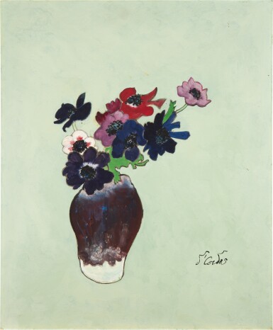 View full screen - View 1 of Lot 129. Vase de Chaplet aux anémones de Provence.