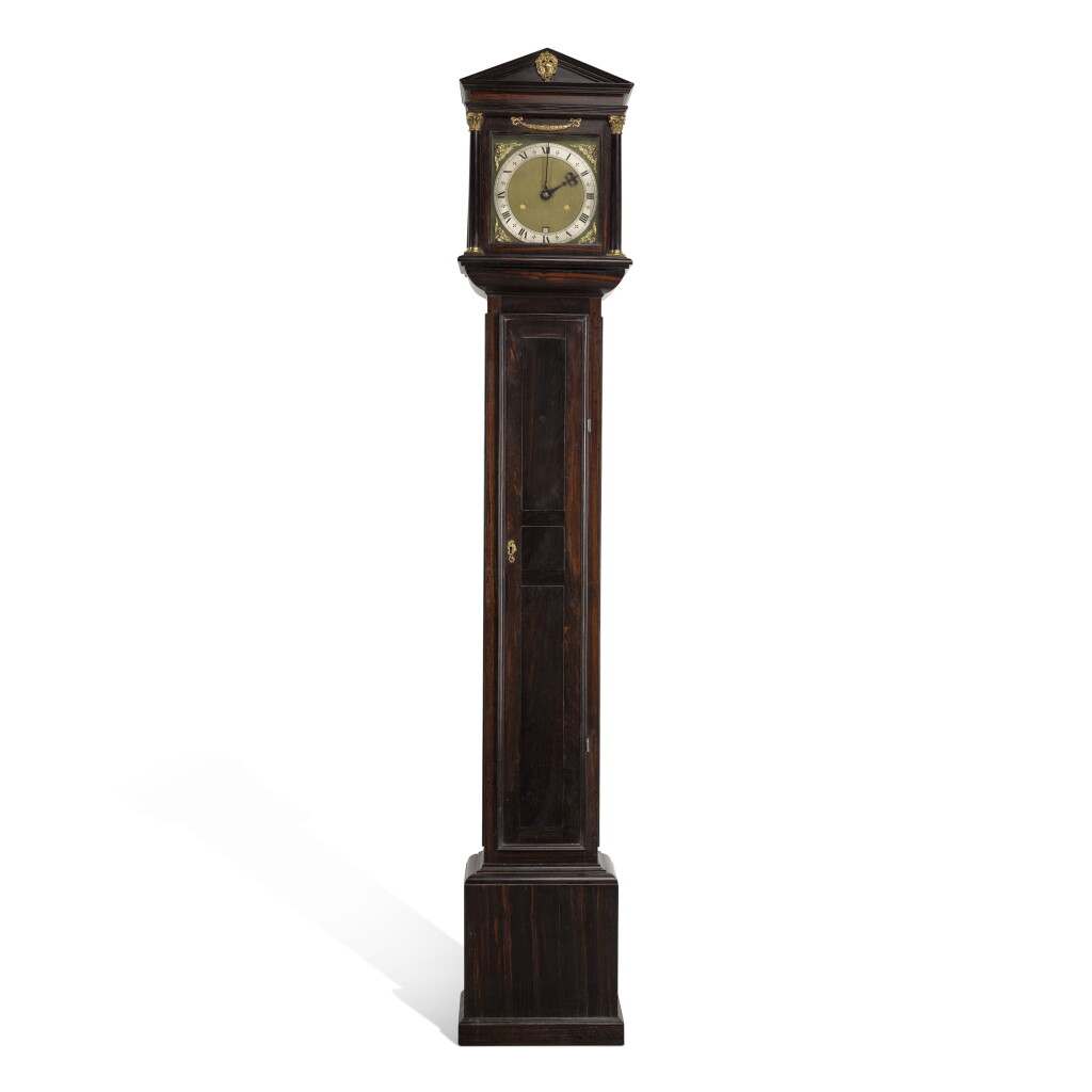 View full screen - View 1 of Lot 94. An ebony architectural longcase clock in the style of Ahasuerus Fromanteel, English, 20th century.