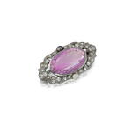 Broche topaze, perles et diamants