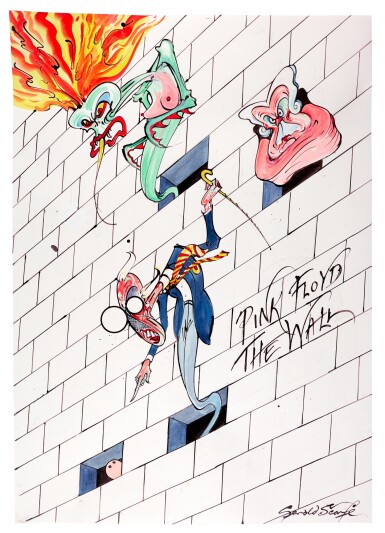 View full screen - View 1 of Lot 315. Gerald Scarfe | Pink Floyd – The Wall | Wife, Mother, Teacher and Pink, ink and watercolour.
