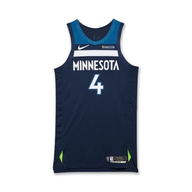 View full screen - View 1 of Lot 39. Rob Dillingham Minnesota Timberwolves 2025-2026 Game Worn Icon Edition Jersey.