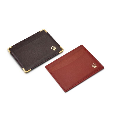 View full screen - View 1 of Lot 8079. A set of two leather card holders, Circa 1988 | 勞力士 | 一套兩件皮製卡套,約1988年製.
