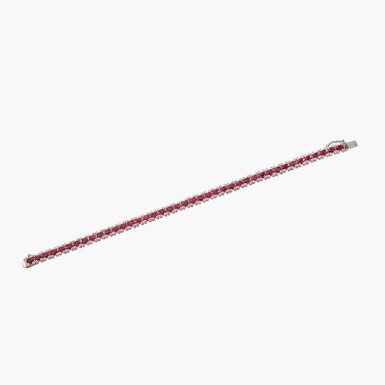 View full screen - View 1 of Lot 1470. Ruby and Diamond Bracelet | 紅寶石 配 鑽石 手鏈.