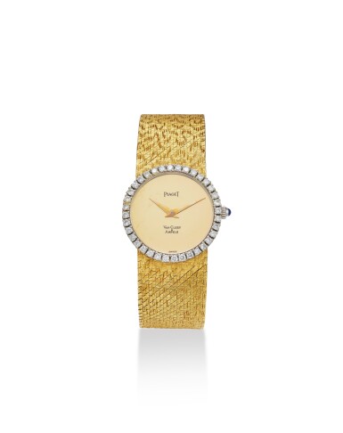 View full screen - View 1 of Lot 2007. Reference 926 B68 A yellow gold and diamond-set bracelet watch, Retailed by Van Cleef & Arpels, Circa 1980.