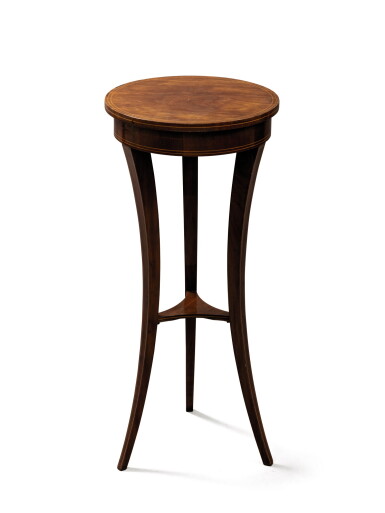 View full screen - View 1 of Lot 211. A mahogany veneered pedestal table, Biedermeier, circa 1830-1840.