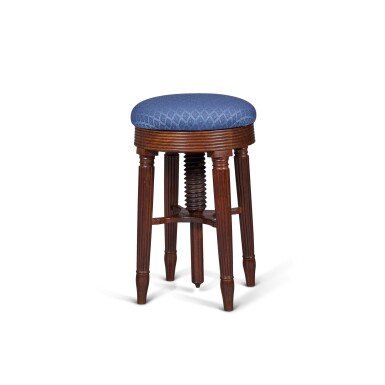 View full screen - View 1 of Lot 1117. Classical Carved Mahogany Piano Stool, Boston, Massachusetts, Circa 1820.