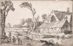 Farms by a canal