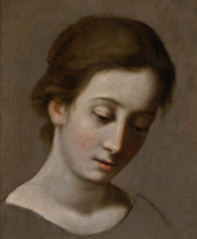View full screen - View 1 of Lot 35. FRANCESCO CURRADI | HEAD OF A YOUNG GIRL LOOKING DOWN.