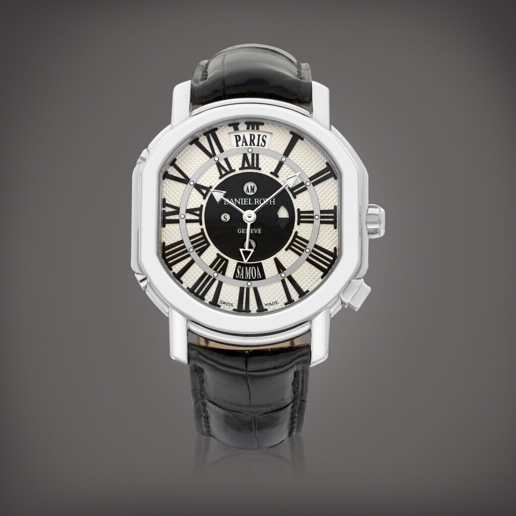 View full screen - View 1 of Lot 8641. Academie Metropolitan Dual Time, Reference 858.Y.60 | A white gold world time wristwatch with daylight saving and day and night indication, Circa 2010 | Academie Metropolitan Dual Time 型號858.Y.60 | 白金世界時間腕錶,備冬夏令及晝夜顯示,約2010年製.
