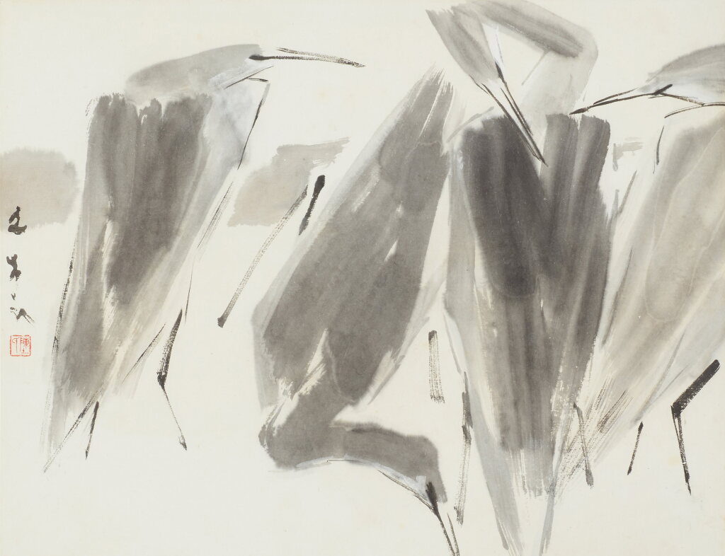 View full screen - View 1 of Lot 2021. Chen Wen Hsi 陳文希 | Cranes 鶴.