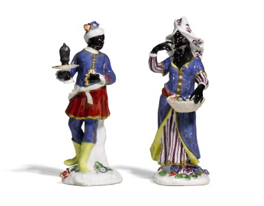 View full screen - View 1 of Lot 181. A pair of Meissen figures, Mid-18th century.