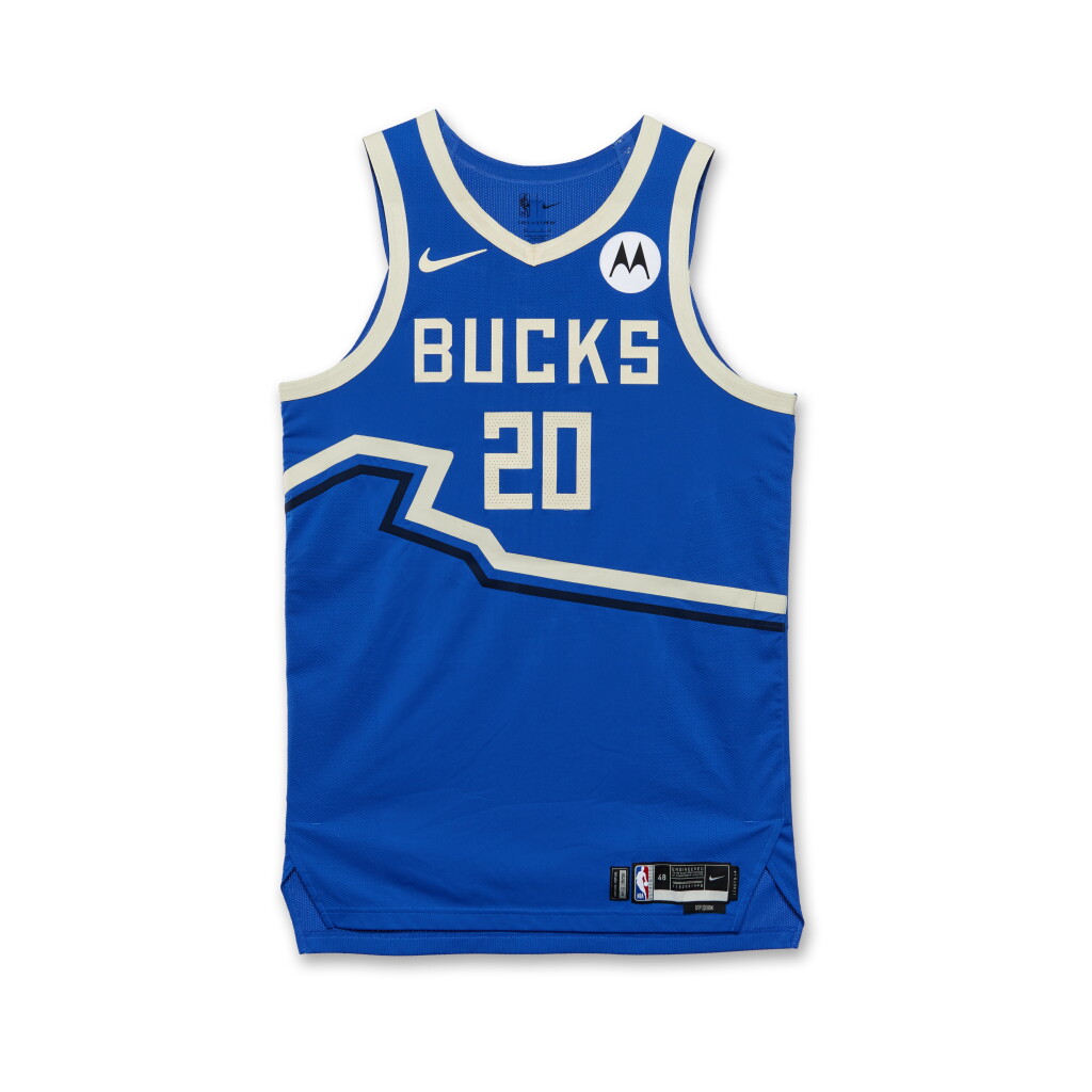 View full screen - View 1 of Lot 111. AJ Green Milwaukee Bucks 2024-2025 Game Worn City Edition Jersey | Matched to 2 Games.