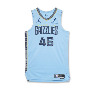 View full screen - View 1 of Lot 115. John Konchar Memphis Grizzlies 2025 NBA Playoffs Western Conference Round 1 Game Worn Statement Edition Jersey | Game 1.