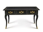 A REGENCE GILT BRONZE-MOUNTED AMD BRASS INLAID EBONIZED BUREAU PLAT, CIRCA 1720