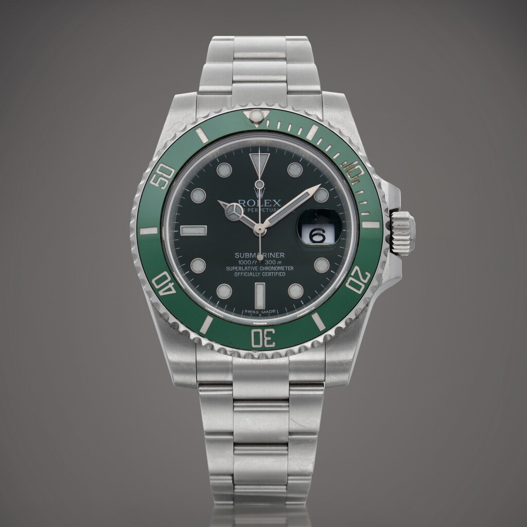 View full screen - View 1 of Lot 137. Submariner 'Hulk', Reference 116610LV A stainless steel wristwatch with date and bracelet Circa 2015 | 勞力士 | Submariner 'Hulk' 型號 116610LV 精鋼鍊帶腕錶備日期顯示,製作年份約 2015.