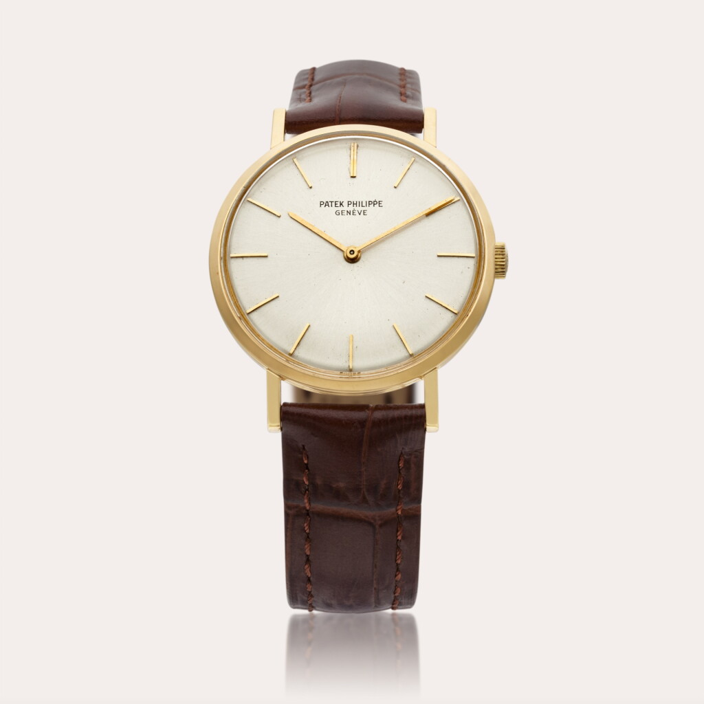 View full screen - View 1 of Lot 440. Reference 3537 Calatrava | A yellow gold wristwatch, Made in 1970.